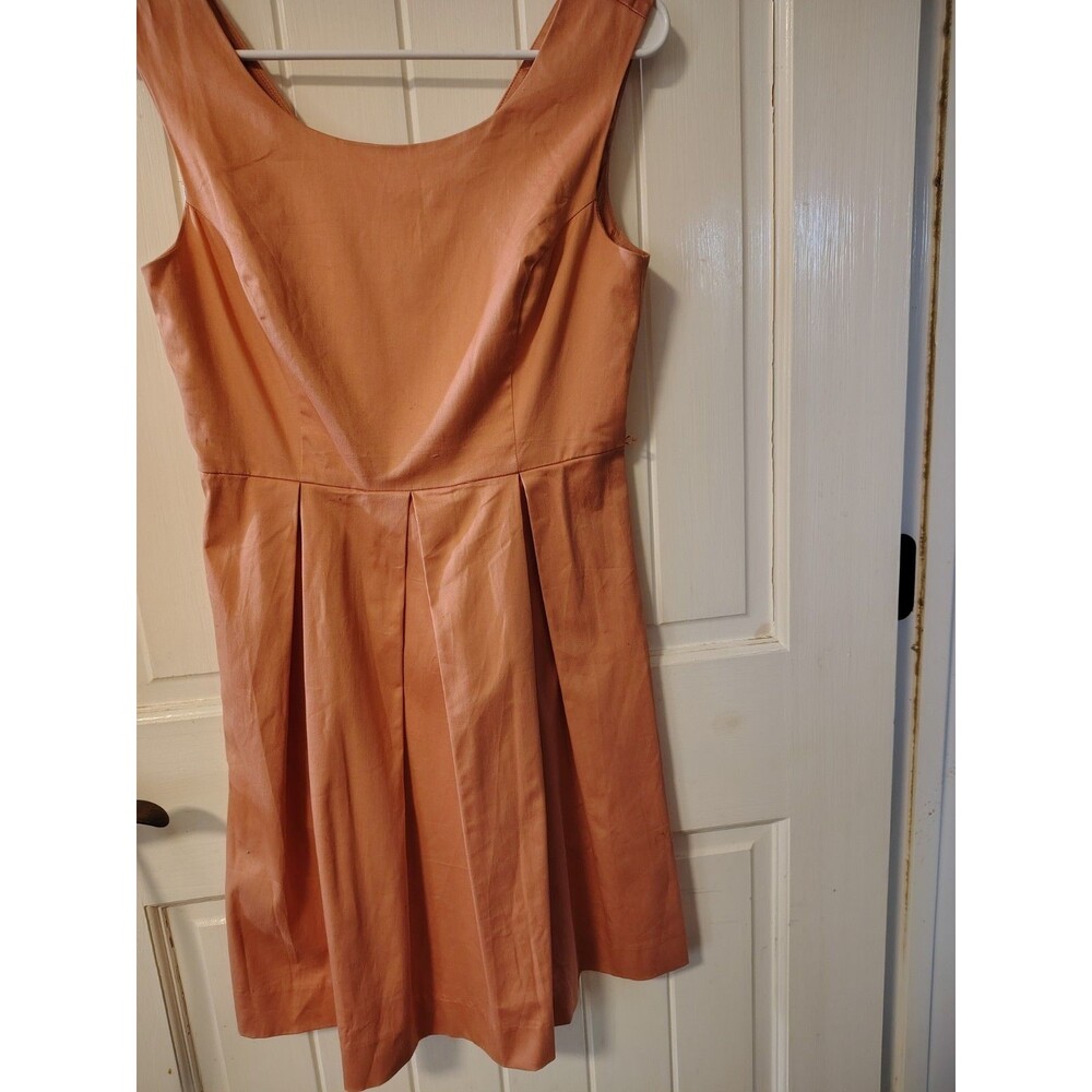 Forever 21 Peach Pleated Sleeveless A-Line Dress Scoop Neck Women's S/P